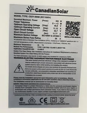 500w Canadian Mono Solar Panel Halfcut 120cell High Voltage Panel