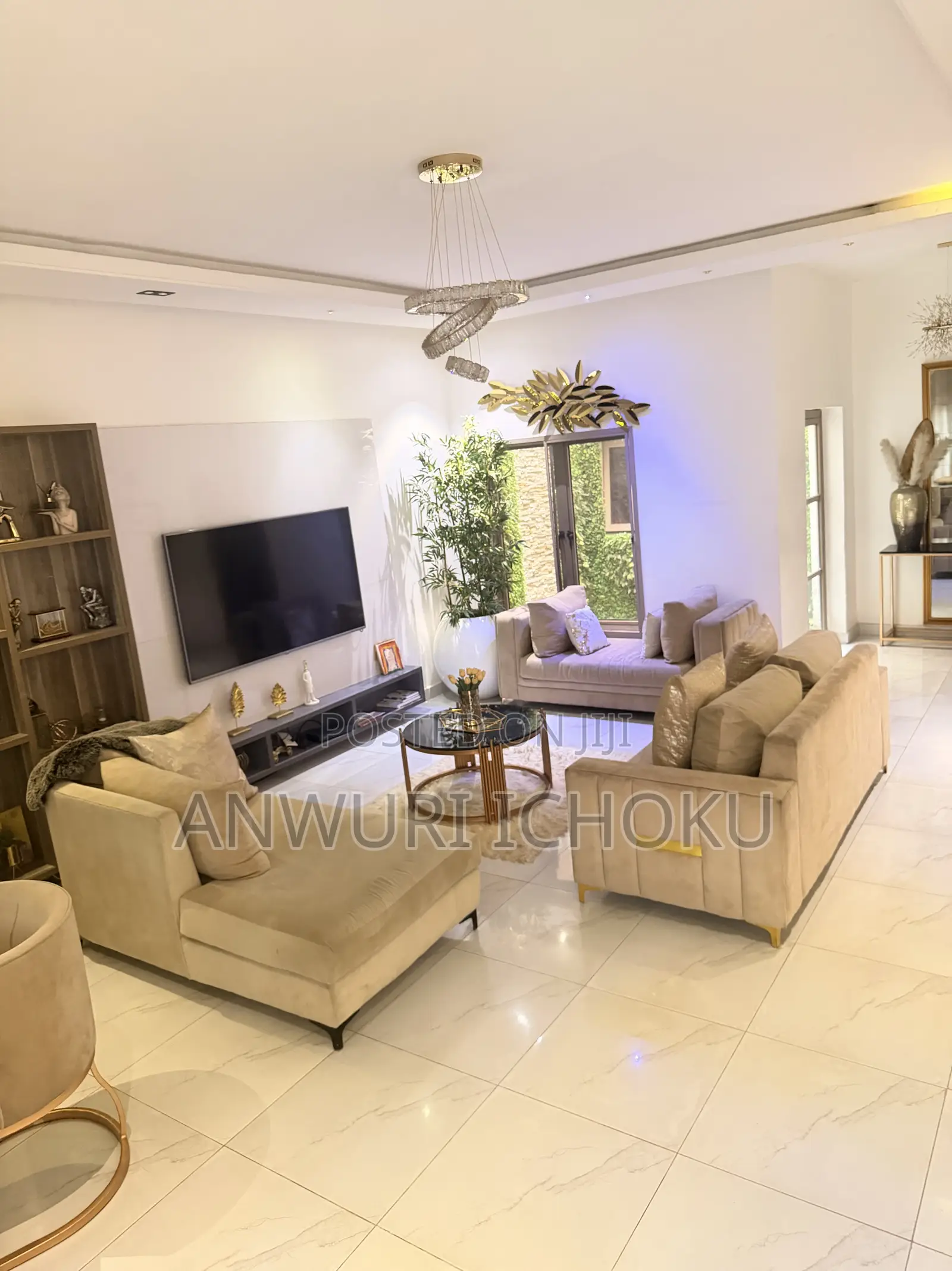 Luxurious Modern Living Room 7 Sofa Chairs