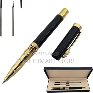 Classic Metal Ballpoint Pen With Gift Box and Two Black Ink Refills