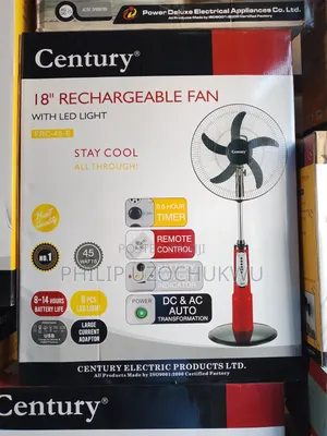 Century Rechargeable Standing Fan "18" Inches