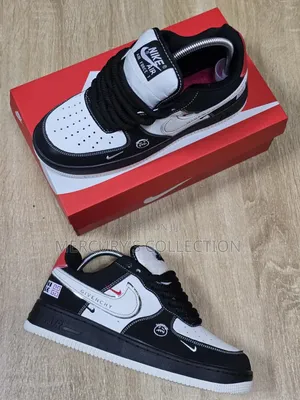 Nike Air Force Inspired Casual Sneakers – Black White