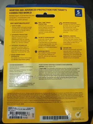 Norton 360 Deluxe Antivirus 5 Users 1 Year