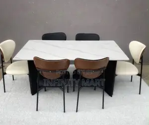 6 Seater Arden Marble Dining Set