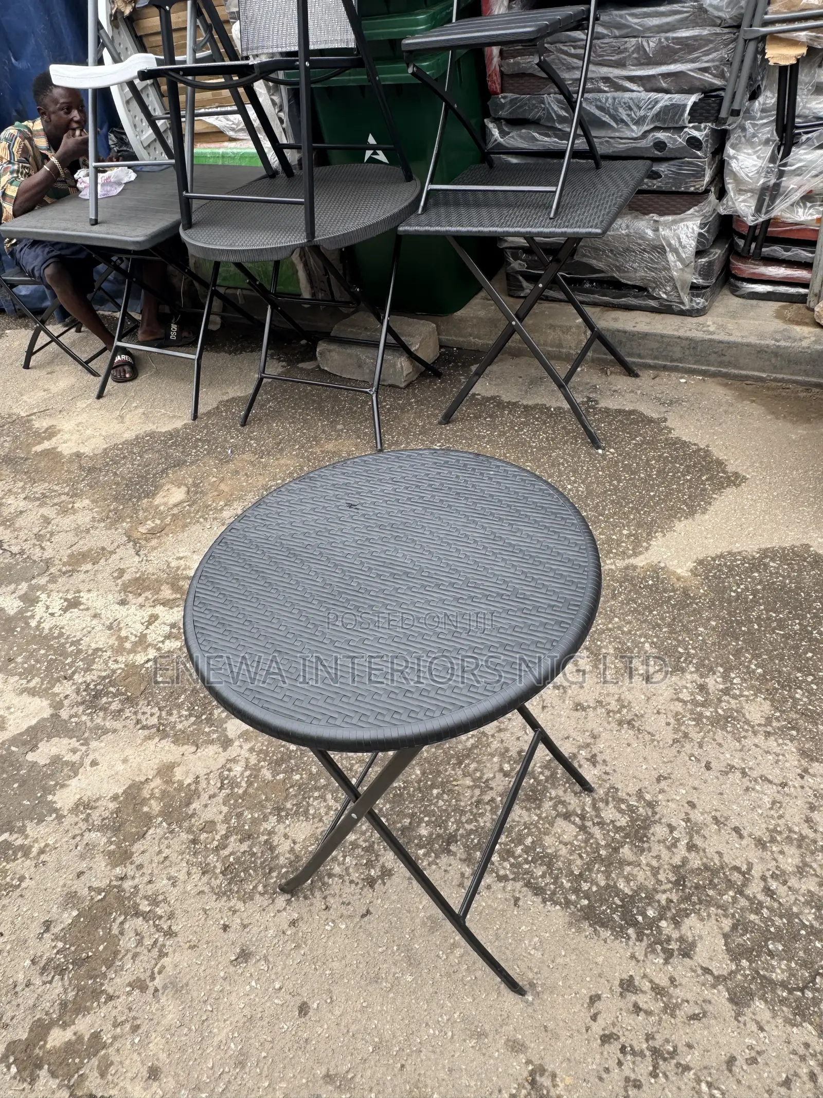 Black Color Foldable Plastic Table