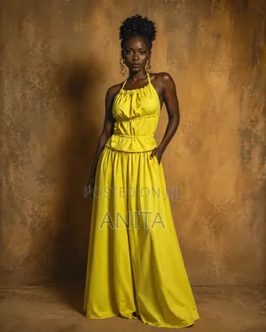 Yellow Backless Two Piece