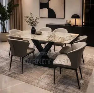 Modern Deluxe Marble 6 Seater Dining Set