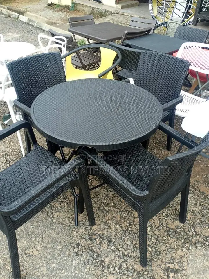 Set of Table and Plastic Chairs
