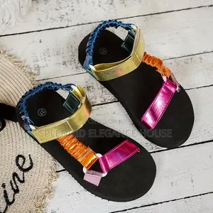Women's Boho Metallic T-Strap Platform Sandals