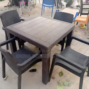 Set of Table and Plastic Chairs