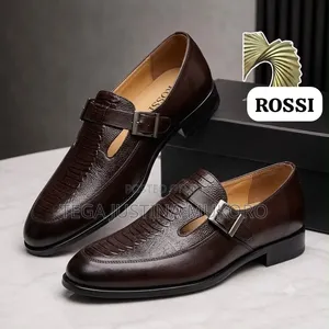 Pure Leather Rossi Men's Buckle Closure Flat Shoes