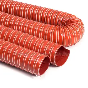 Flexible, Red Silicone Duct Hose