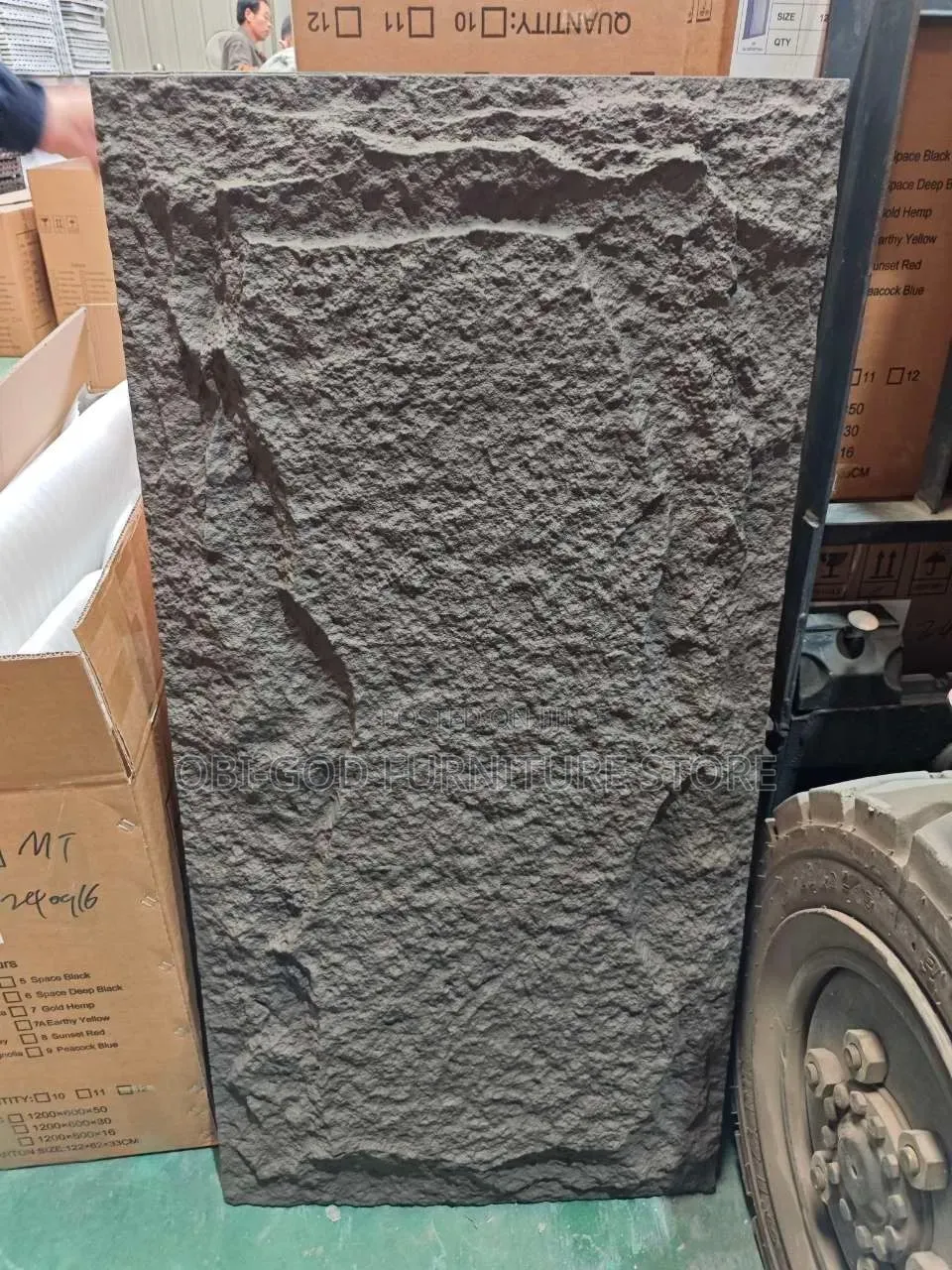 Black PU Stone Wall Panel – Waterproof 3D Decorative Wall Cladding