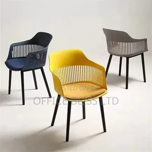 Polypropylene Plastic Dinning Chair With Fabric Top - All Black