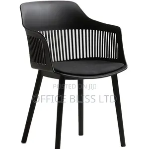 Polypropylene Plastic Dinning Chair With Fabric Top - All Black