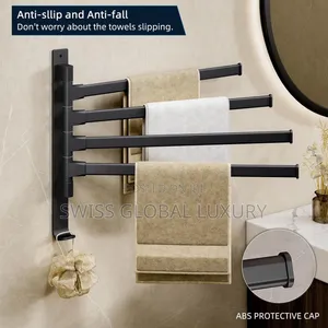 Towel Rack Wall Mounted Towel Bar for Kitchen/Bathroom 4-Arms.
