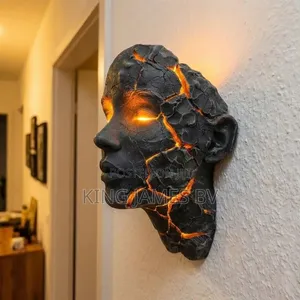 Cracked Face Flame Wall Light