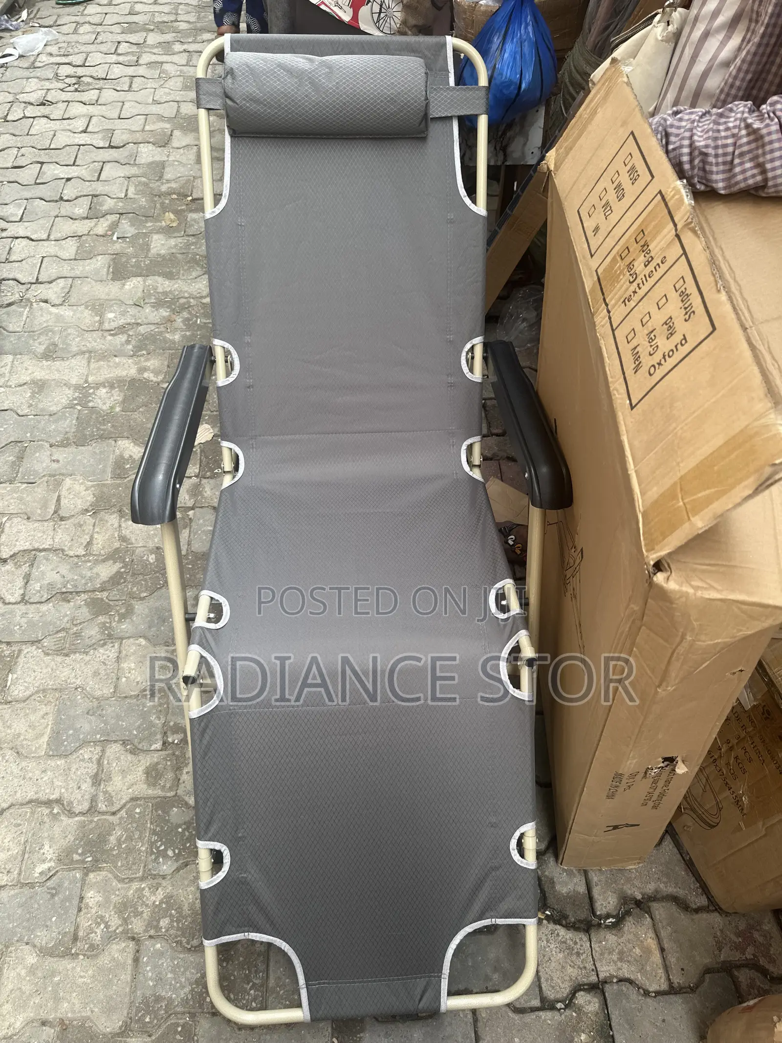 Adjustable Backrest Foldable Reclining Metal Chair