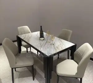 Luxury 4-Seater Marble Dining Table Set – Modern Elegant