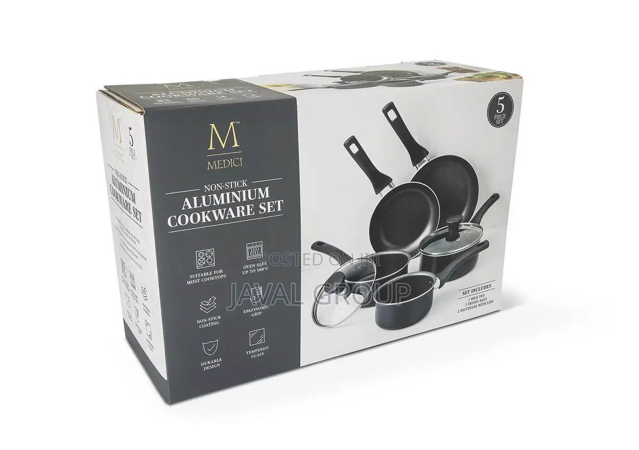 5 Piece Aluminium Non-Stick Cookware Set