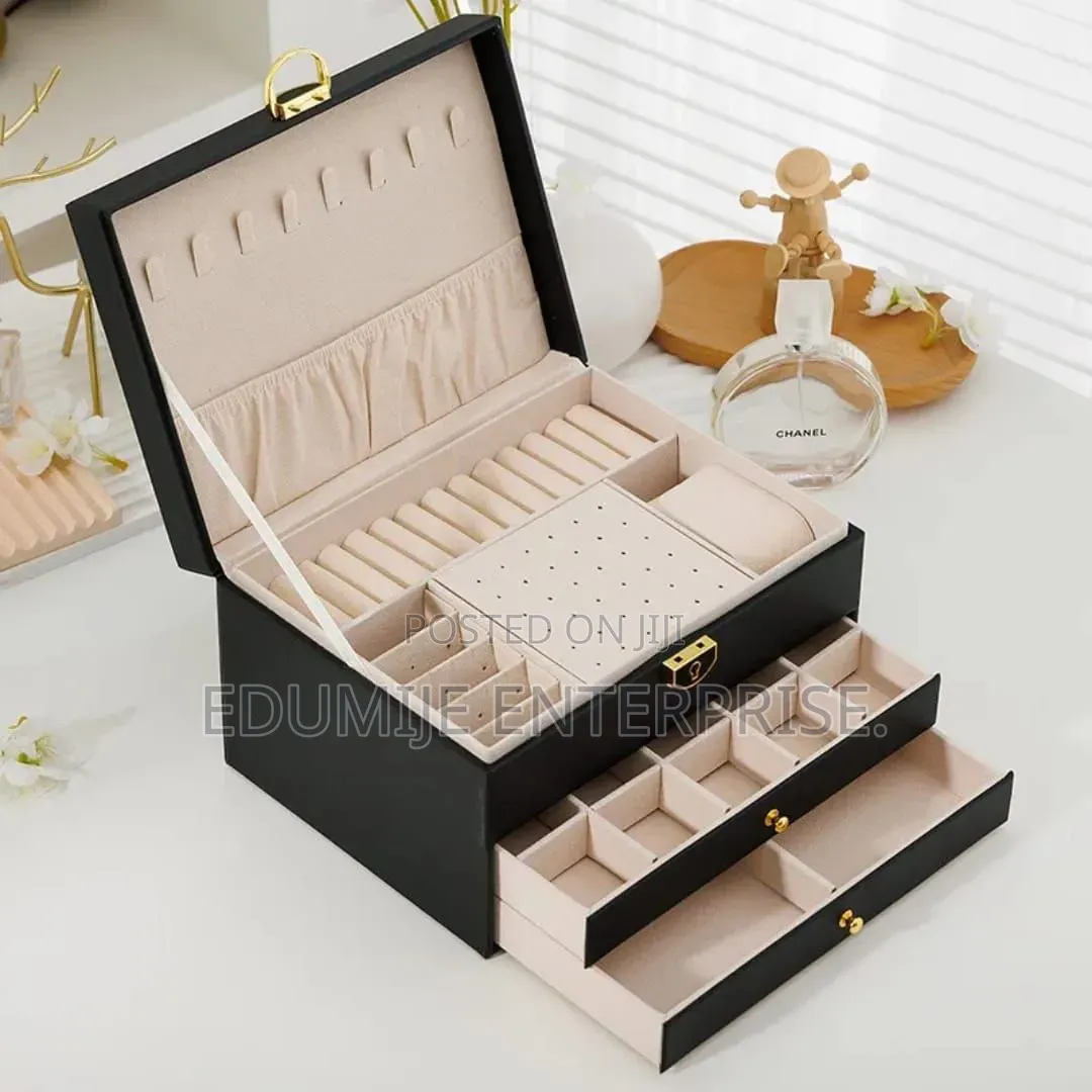 3 Layer Leather Jewelry Box