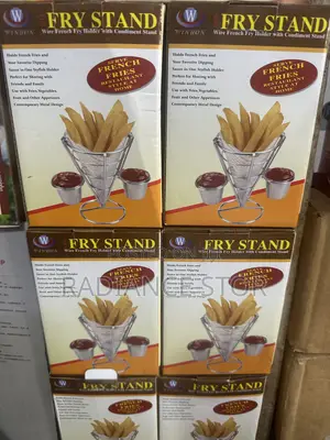Stainless Steel Chips French Fries Basket With Sauce Bowl