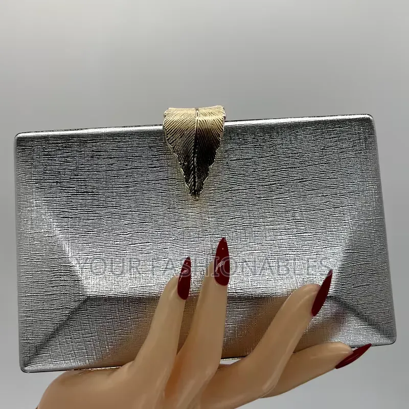 Lux Gold Leaf Clasp Party Clutch Purse