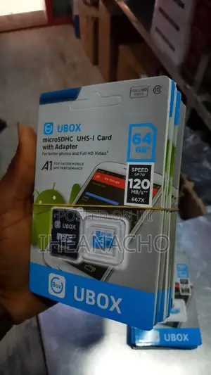 Original UBOX 64GB MicroSDHC Memory Card + SD Adapter (120mb/S)