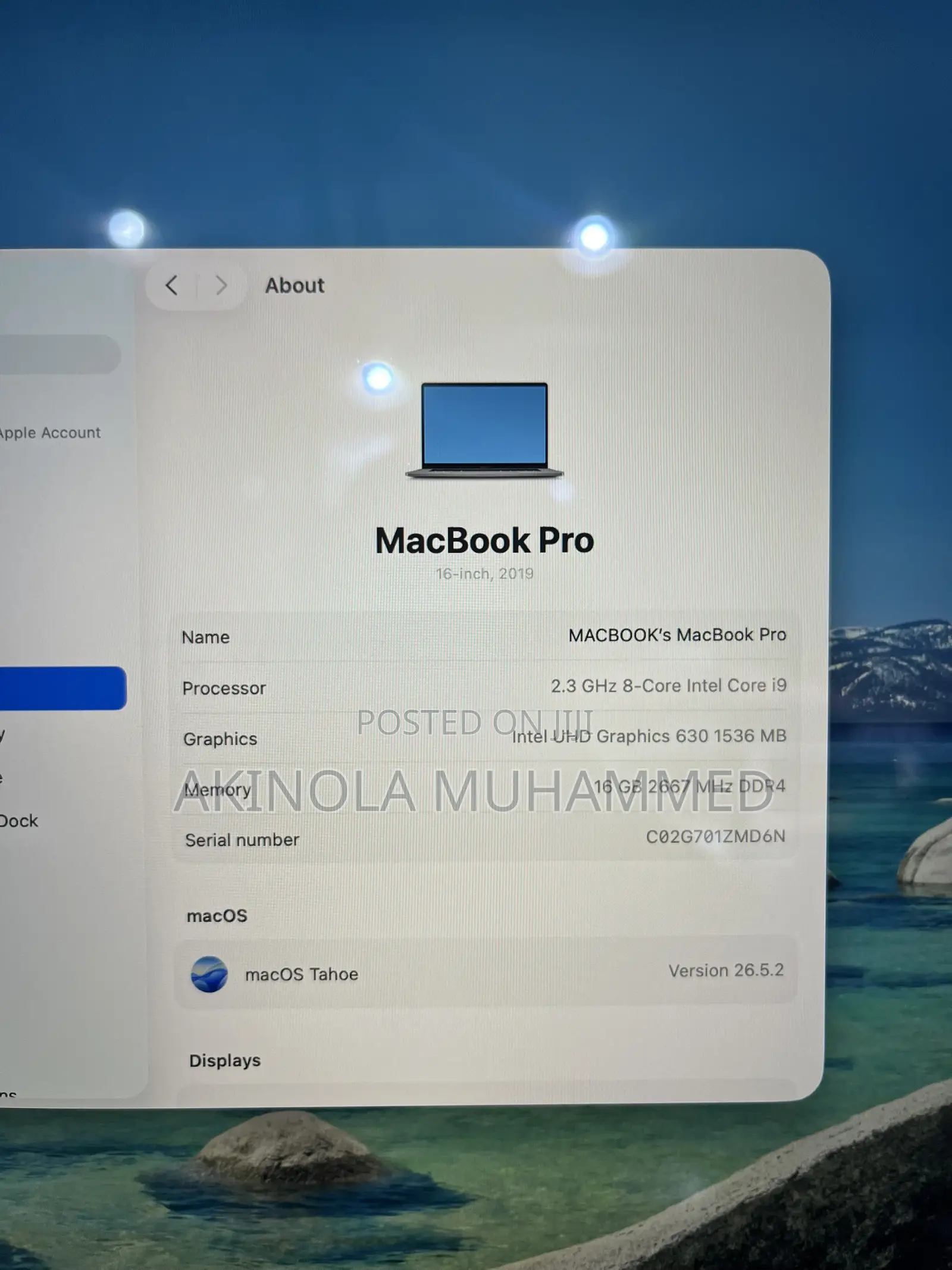 Laptop Apple MacBook Pro 2019 16GB Intel Core i9 SSD 1T