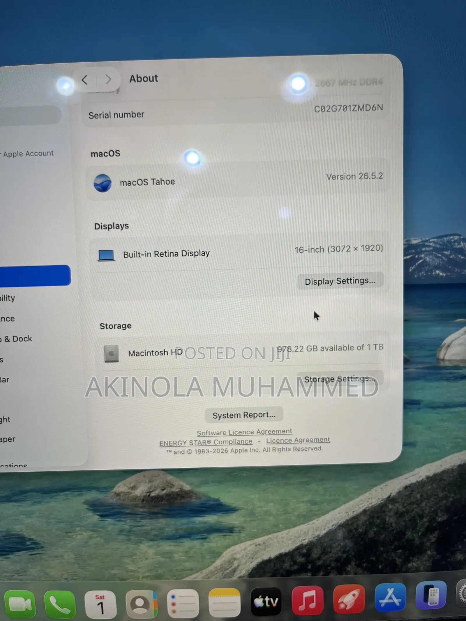 Laptop Apple MacBook Pro 2019 16GB Intel Core i9 SSD 1T