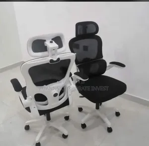 Elegant White Back Office Net Chair