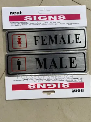 Aluminum Vinyl Male and Female Toilet Signs
