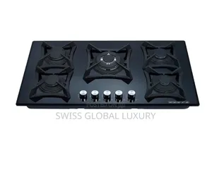 High Grade 5 Burner Gas Cooker in Black Color