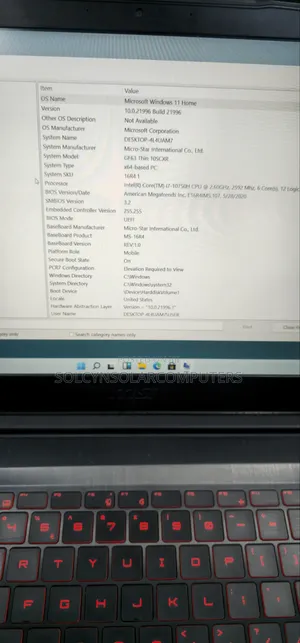 Laptop MSI GF63 16GB Intel Core i7 SSD 512GB