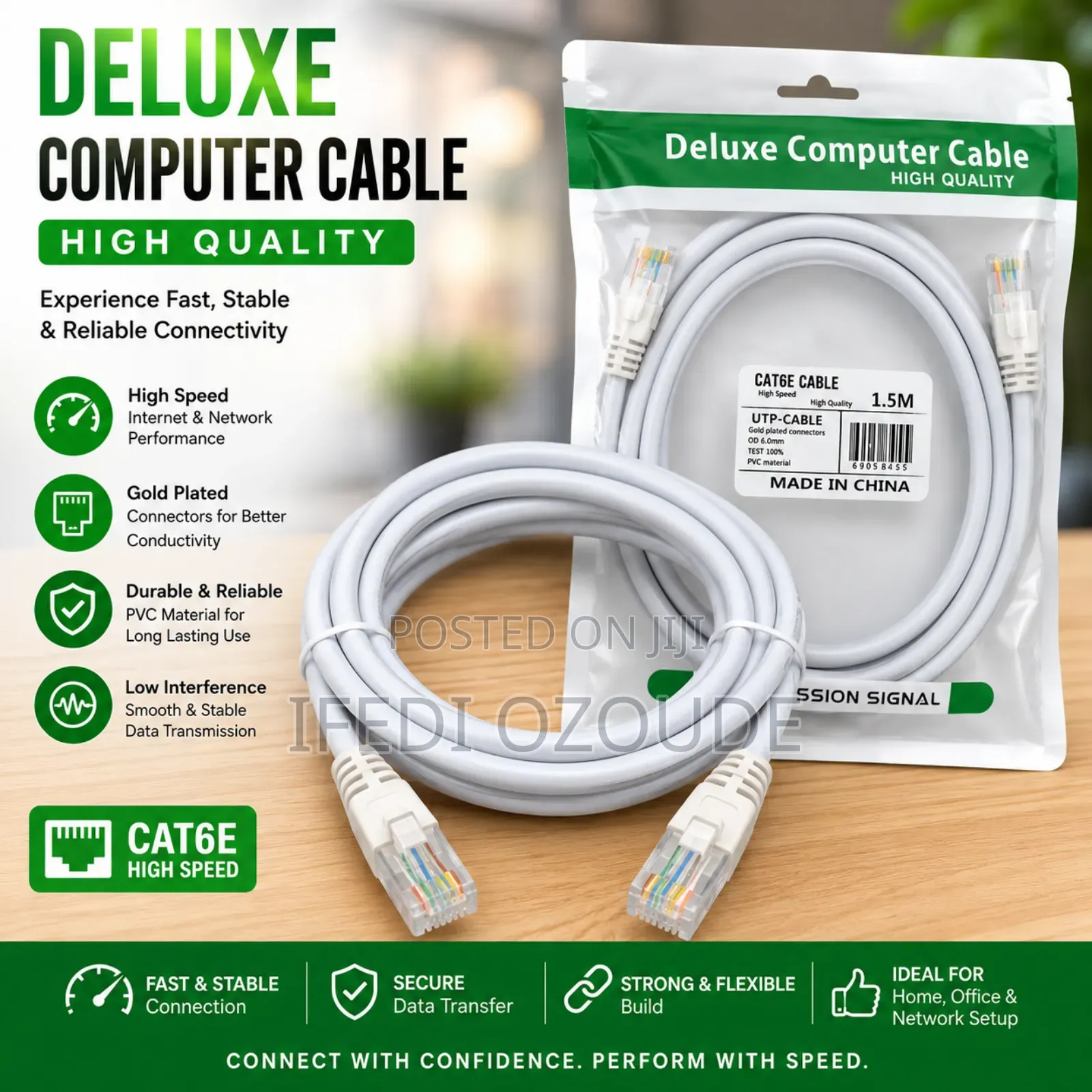 1.5 Meter Cat6e Deluxe Computer Cable