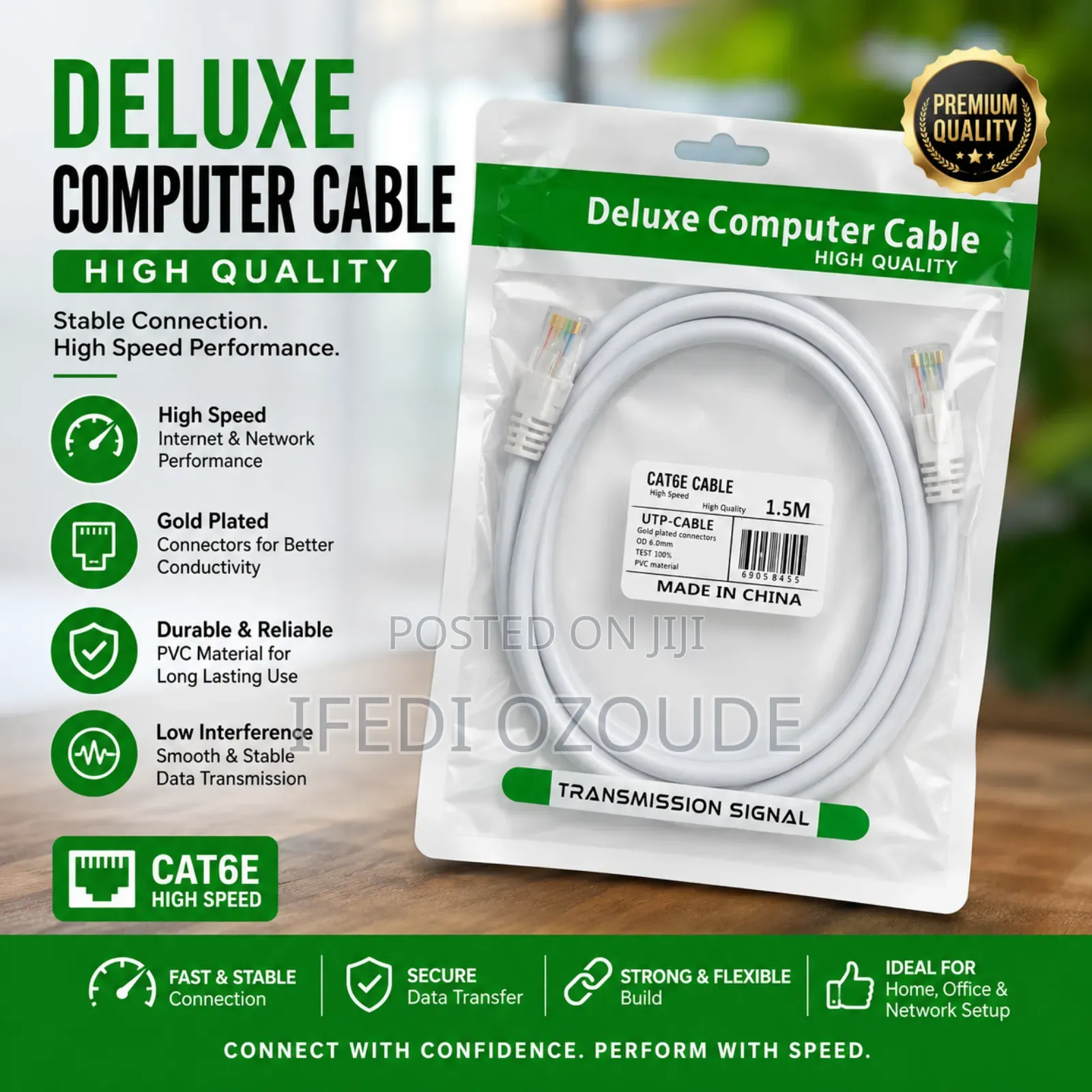 1.5 Meter Cat6e Deluxe Computer Cable