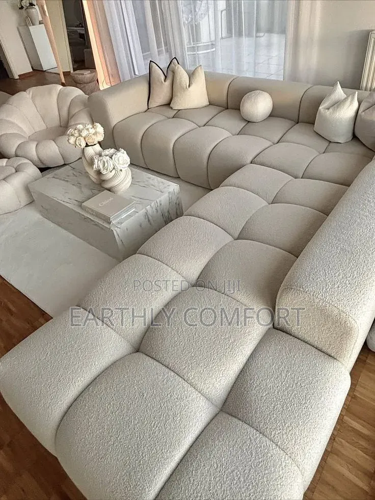 L Shape Sofa Set Bubble Sofa Set With Center Table Available on Order