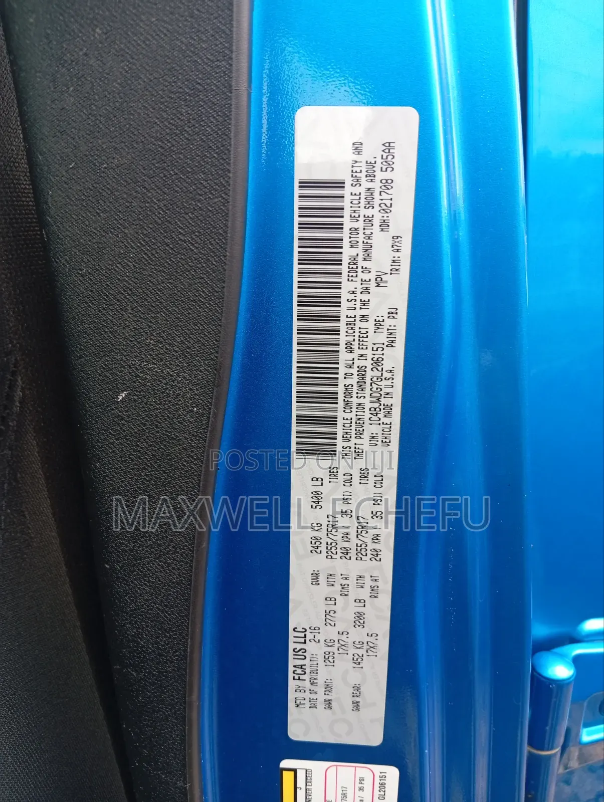 Jeep Wrangler 2016 Blue