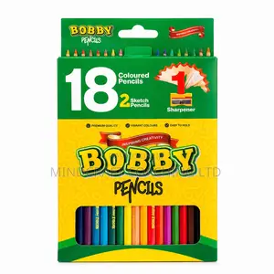 Bobby Pencil 20 Piece Set With 18 Colour Pencils and 2 HB Pencils