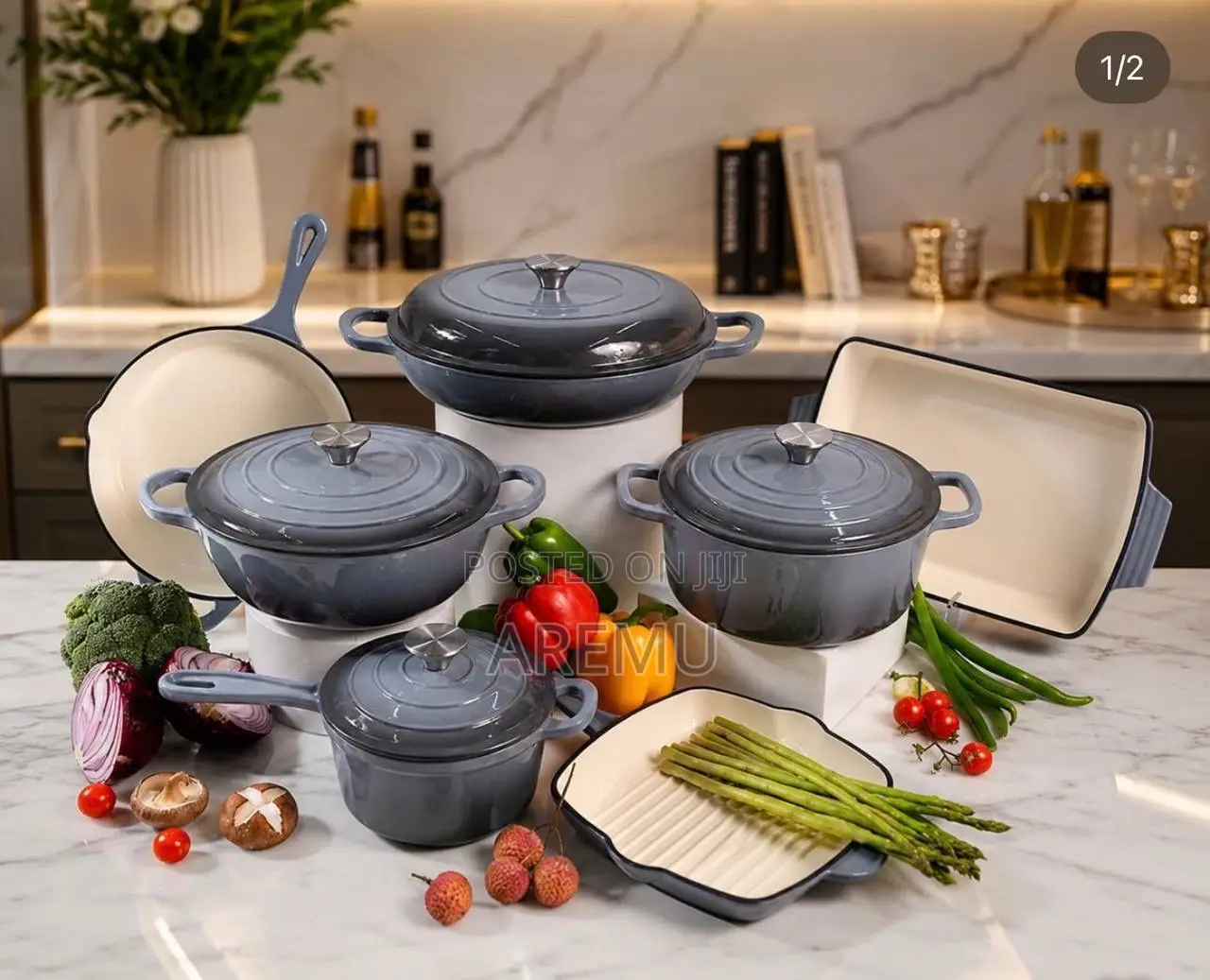 7 Pieces Cast Iron Cookware Set