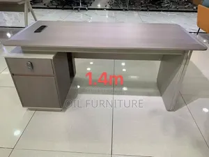 Executive Modern Office Table With Side Cabinet Grommet