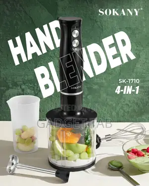 Original Sokany 4 in 1 Hand Blender WK-1710-4 Multifunction Electronic