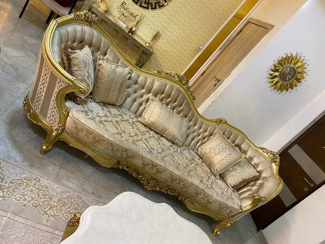 Turkish Standard Fabric Semi Royal Sofa Set Complete Set.