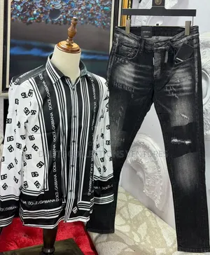 *High Quality Luxury D G Slick Shirt and Dg Jeans Combo Outfit