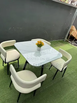 High Quality and Imported Marble Top Dining Table by 4 Chair