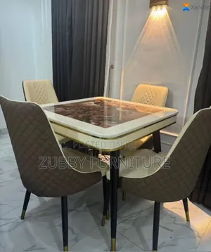 Brand New Quality and Imported Marble Top Dining Table by 4 Chairs