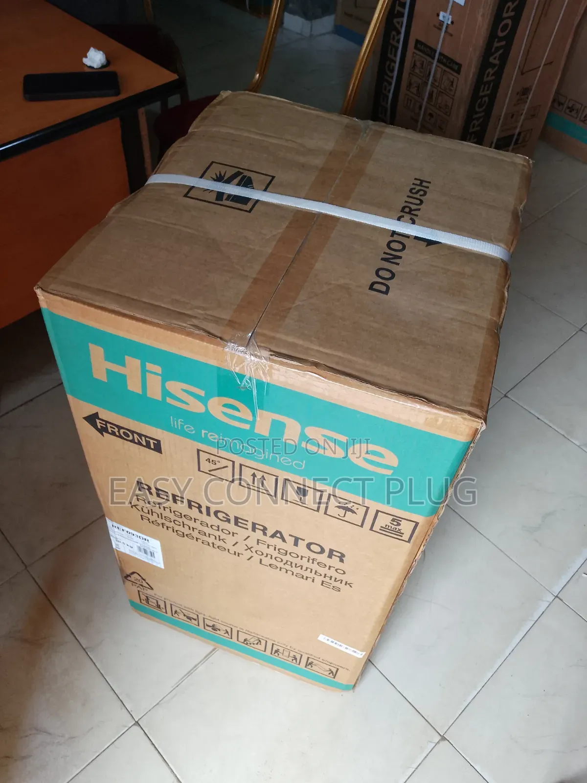 Available Hisense Silver 90 Liters Refrigerator.