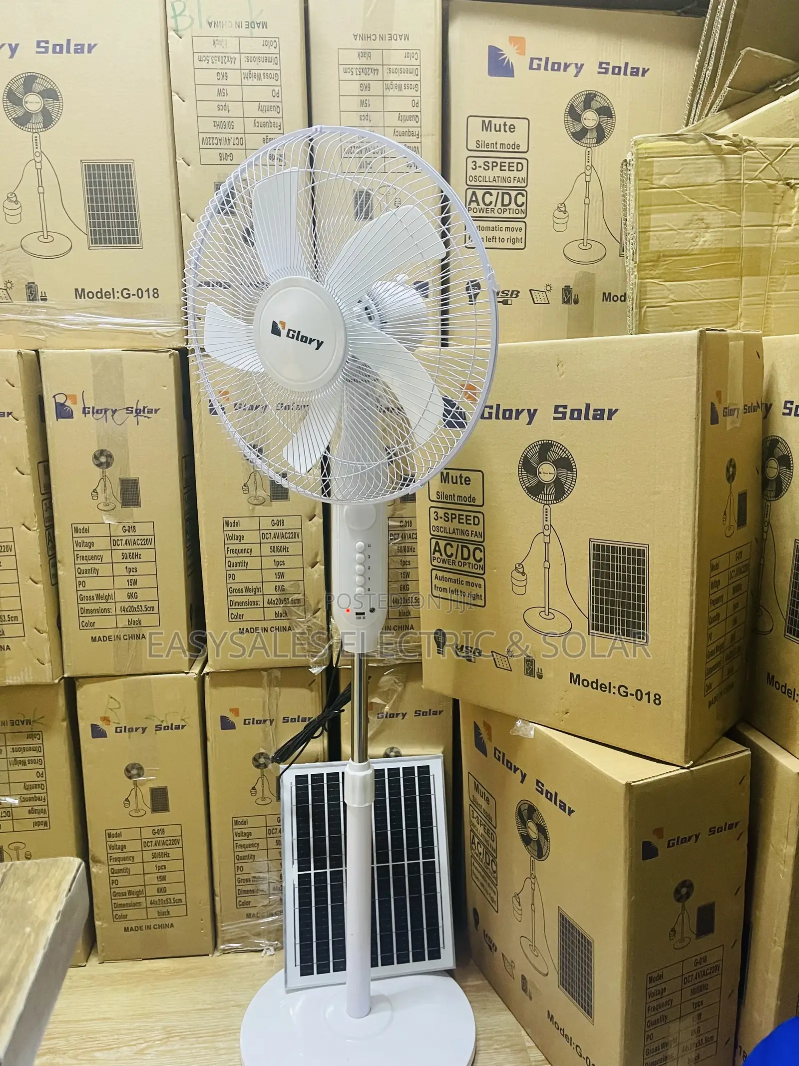 16” Solar Rechargeable Fan