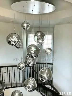 Modern Chrome Glass Bubble Pendant Chandelier Light