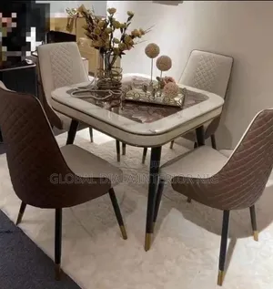 Modern 4-Seater Marble Dining Set