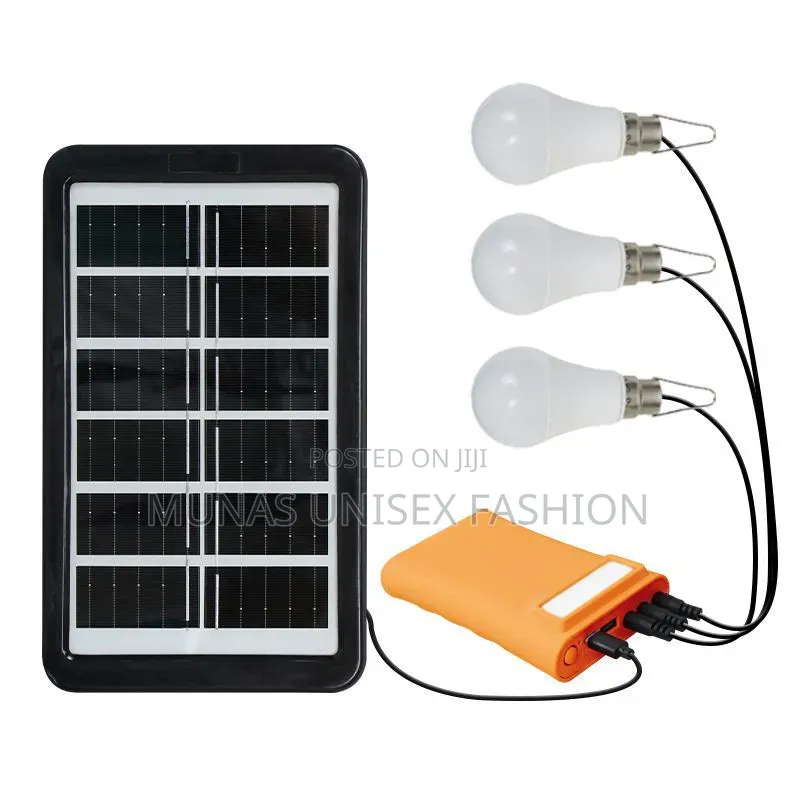 3 Bulbs Solar Home Lighting With Charging Cable